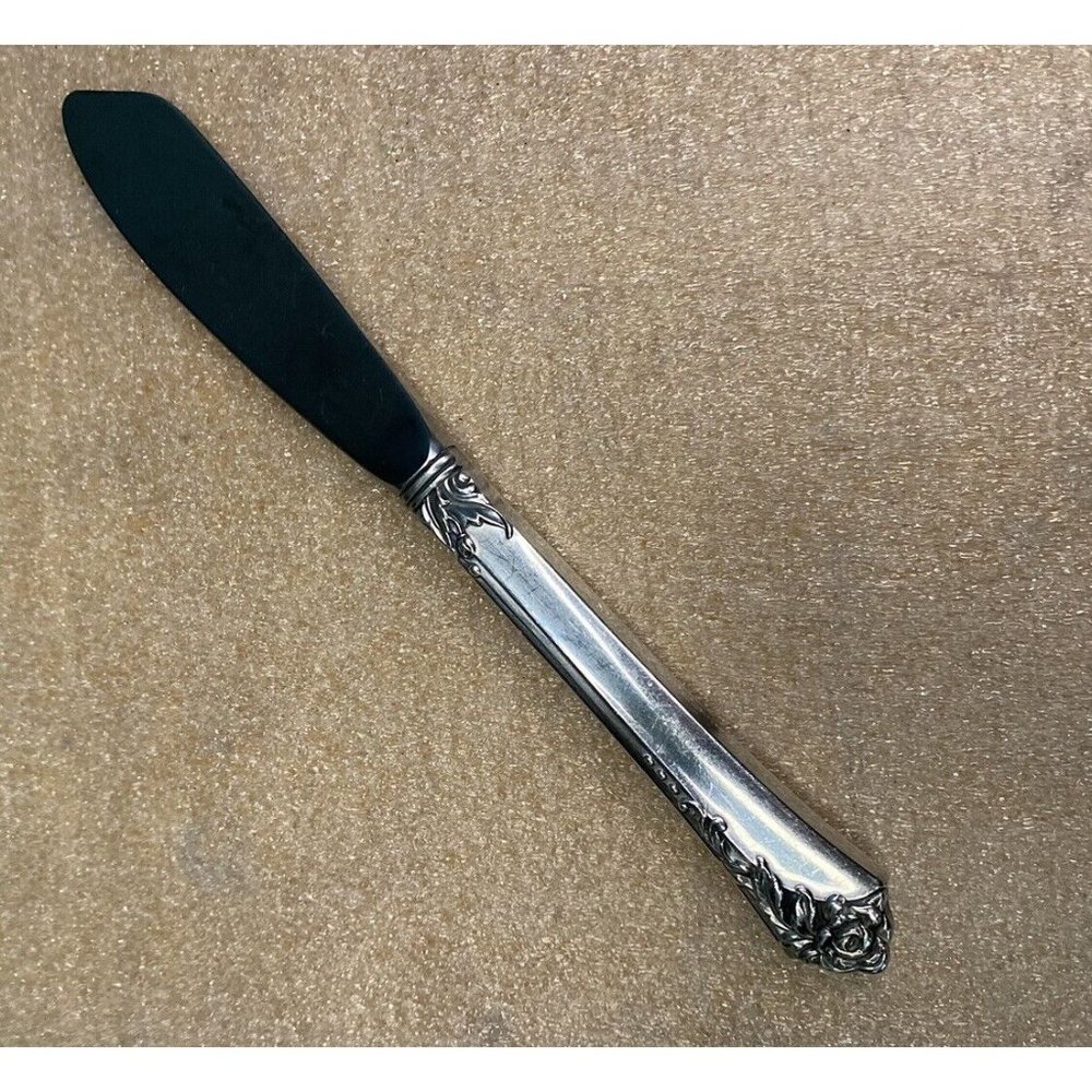 Oneida Sterling Handled Damask Rose Master Butter Knife Spreader - Picture 10 of 10